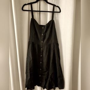 Old Navy Linen-Blend Fit and Flare Cami Dress in Black, size XXL